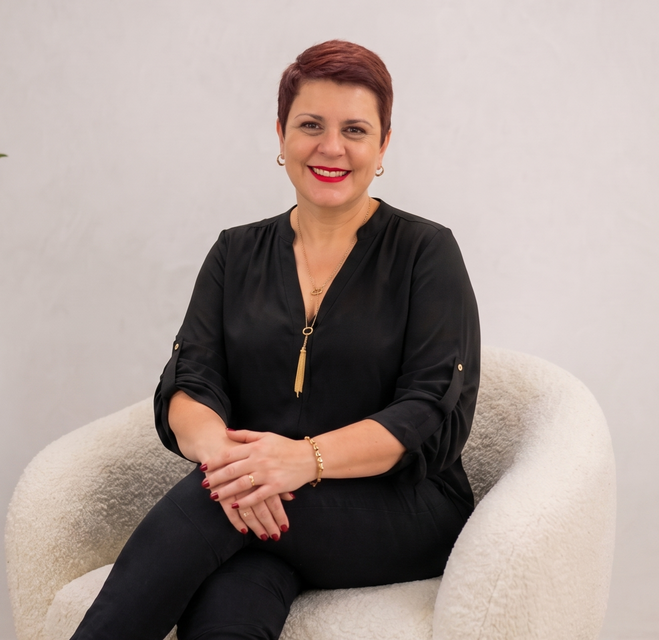 Luciana Lopes acolhendo na sessão de avaliação